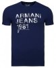 T-shirt Armani Jeans logo koszulka męska granatowa bawełniana z nadrukiem